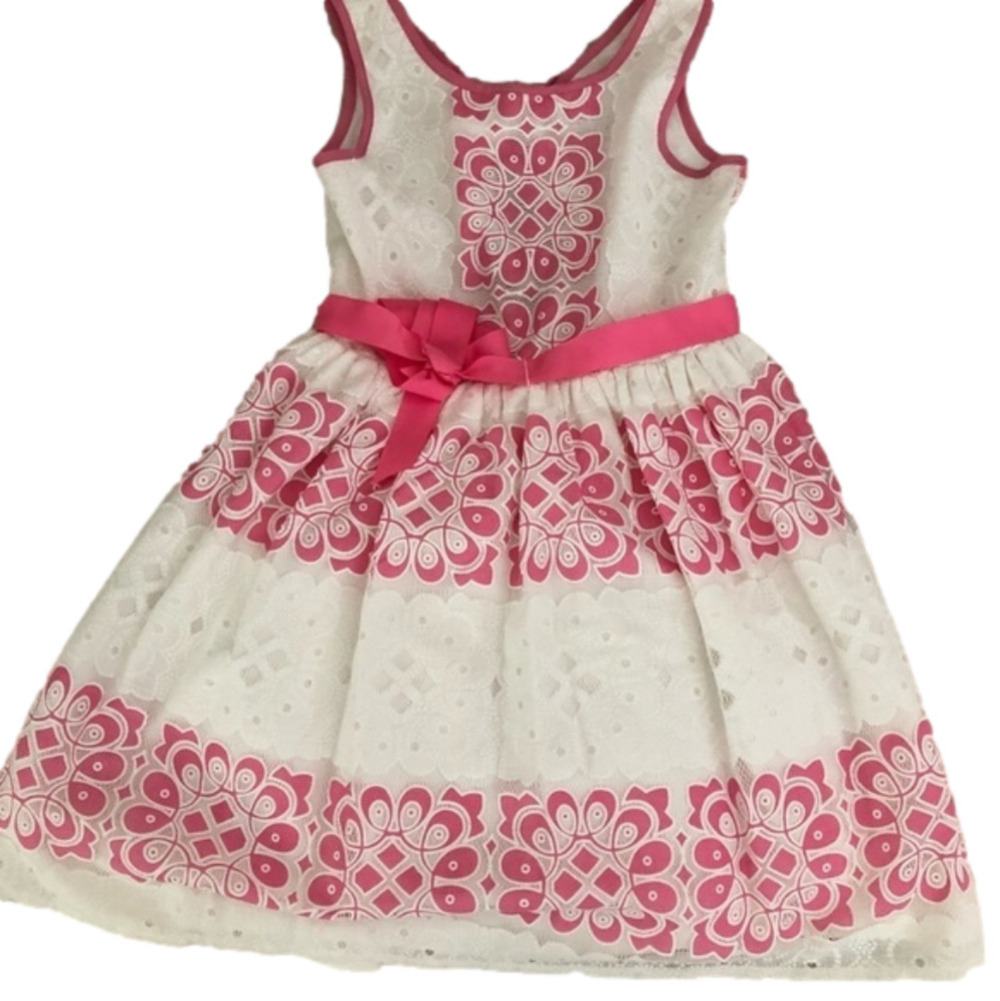 pink and white dress